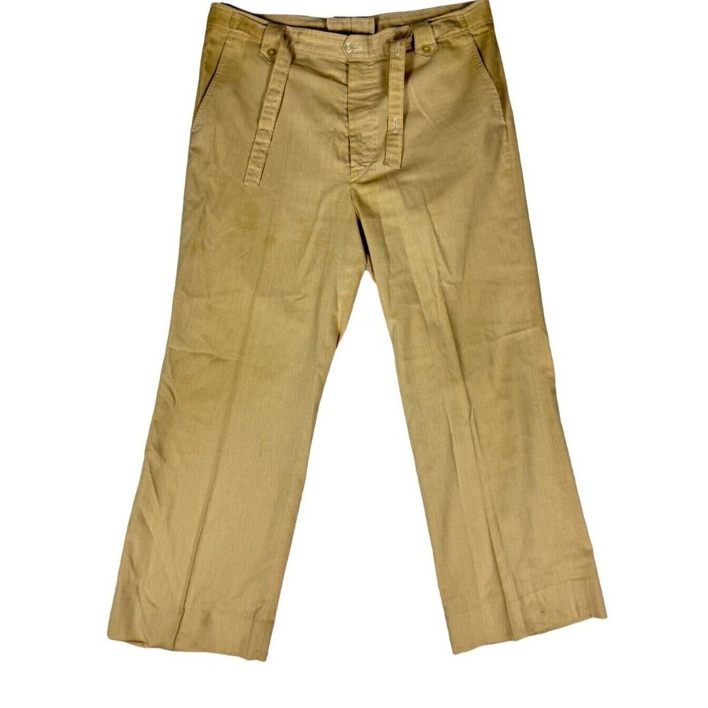 Yolanda Pants Adjustable Linen Summer Beige size 34X26 Nice